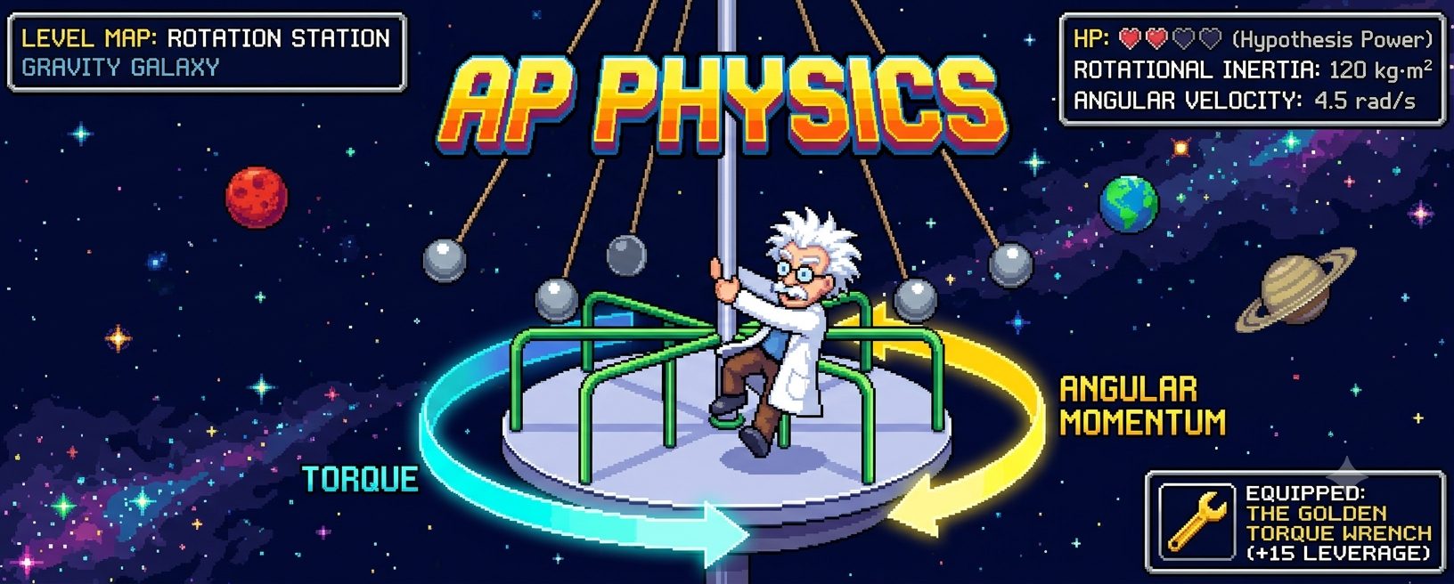 Unit 6: Energy and Momentum of Rotating Systems header banner